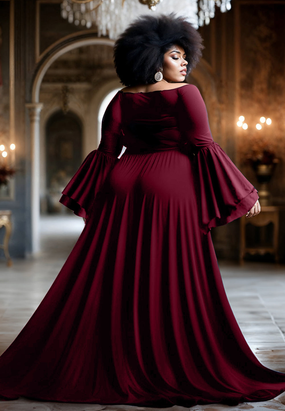 Burgundy Plus Size Evening Dresses