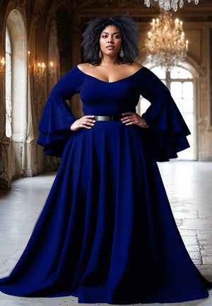Royal Blue Plus Size Women Suits 2 Pieces Ladies Wedding Office Work Wear  Outfit