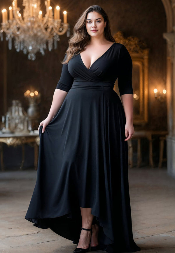 Isabella Plus Size Gown In Black