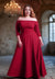 Veronique Off Shoulder Gown In Red