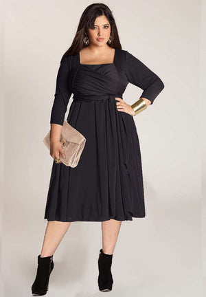 Adelle Plus Size Dress in Black (Made To Order)