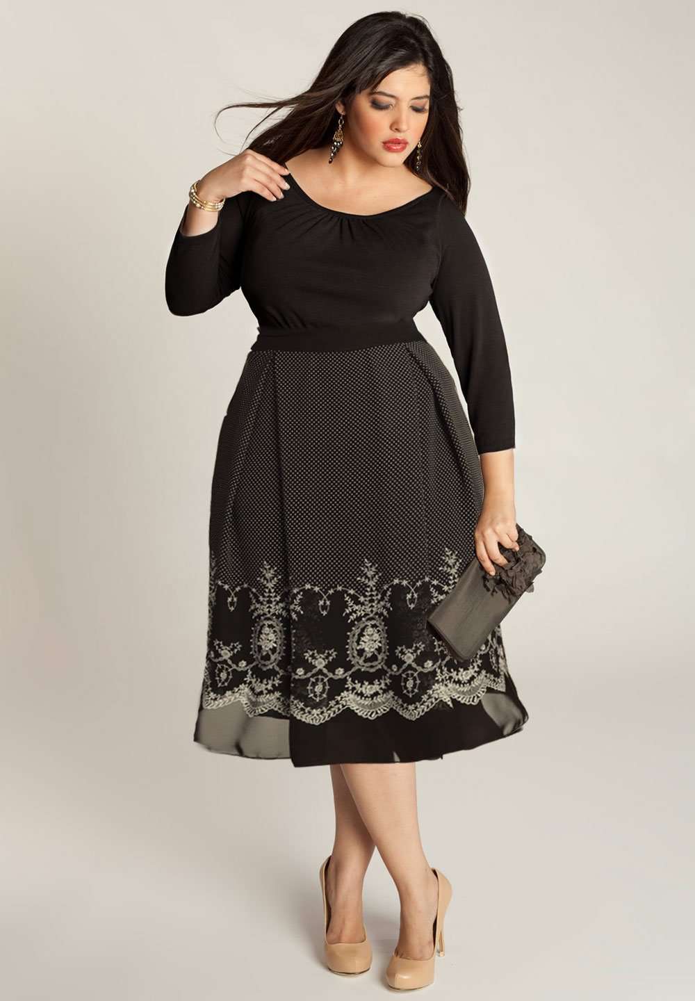 Buy FairOnly Women Plus-size Floral Chiffon Dress Large Hem Slim Waist  Fashion Beach Dress black M at Amazon.in