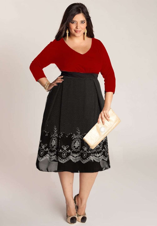 Black and red plus size dress | IGIGI.com