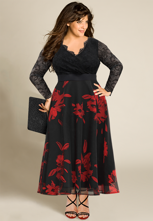 Made to measure plus size lace dress in black